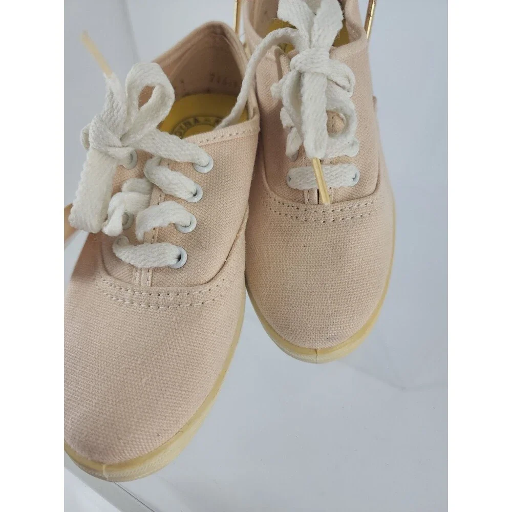 Dyna-kids Pink Lace Up Flats Small Girls Sz 11 Vintage  NWT